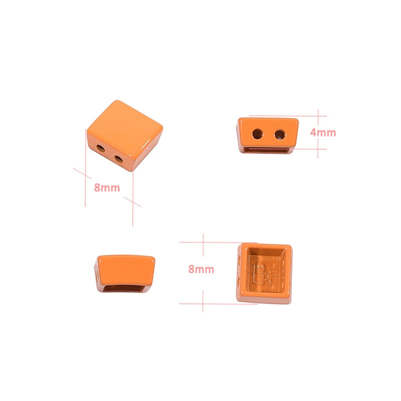 Cuentas de azulejo Tila esmaltadas Miuki coloridas, hematita cuadrada, cuentas de Metal bohemio, cuentas Myuki para fabricación de joyería, artesanía Diy, Navidad 2022