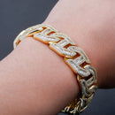 TOPGRILLZ Herren-Armband 16 mm Zacken-Baguette-Panzerkette Hochwertige Iced Cubic Zirkonia Hip Hop Rapper Luxus-Schmuck-Geschenk-Party