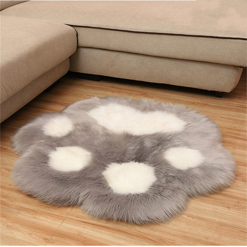 Cute Cat Paw Pattern Soft Plush Carpet Home Sofa Coffee Table Floor Mat Bedroom Bedside Decorative Carpe t Christmas gifts