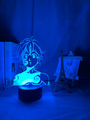 Lámpara de luz nocturna acrílica Manga los siete pecados capitales Gadget para la habitación del hogar luz decorativa Meliodas figura lámpara de mesa para niños regalo