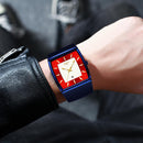 NIBOSI Herrenuhren Top-Marke Luxus Blau Quadratische Quarzuhr Herren Schlank Wasserdicht Golden Männlich Armbanduhr Herren Relogio Masculino