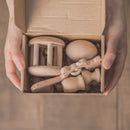 1Set Baby Badespielzeug Set Baby Badetuch Holz Rassel Armband Häkeln Rasseln Spielzeug Säuglingsbad Produkte Neugeborene Bett Glocke