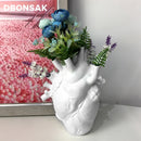 Nordic Simulation Anatomische Herzform Blumenvase Herzschlag Harz Blumentopf Kunst Vasen Skulptur Desktop Blumentopf Wohnkultur