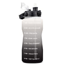 Quifit Gallone 2L Wasserflasche mit Strohhalm 3,8 &amp; 2 Liter großes Fassungsvermögen Tritan BPA-frei Motivationszitat Zeitmarkierung 2000ml Krug