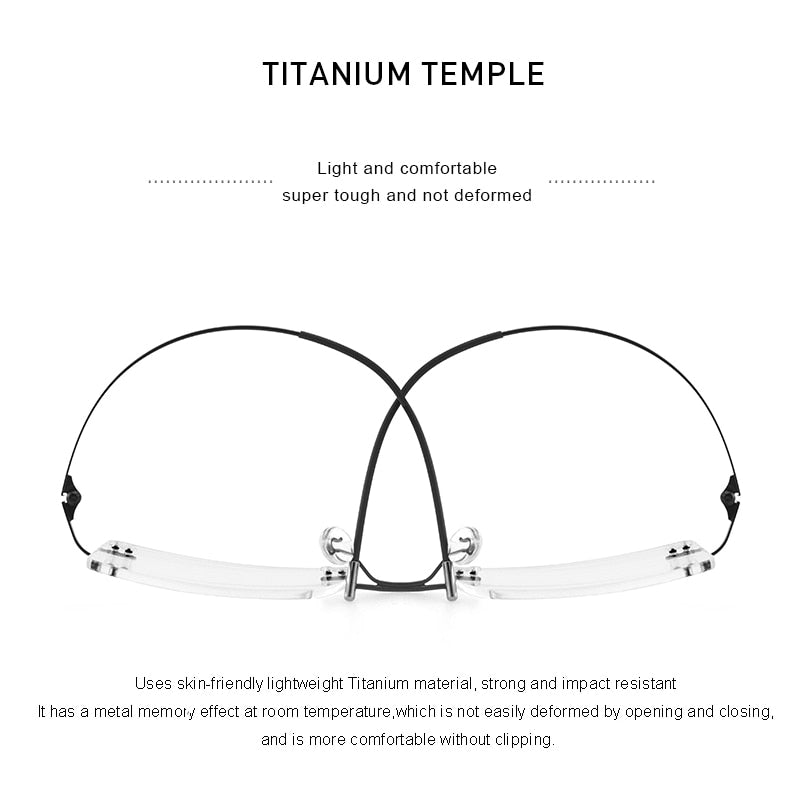 MERRYS DESIGN Men Titanium Alloy Rimless Glasses Frame Male Square Ultralight Man Frameless Myopia Optical Frames Eyewear S2880