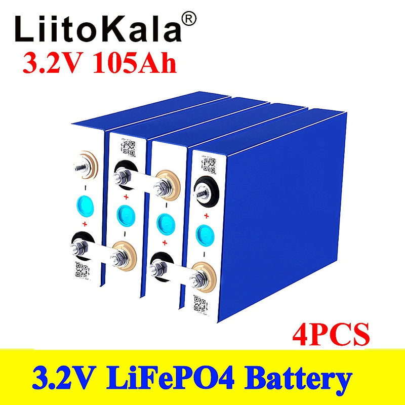 4pcs LiitoKala 3.2V 105Ah 200Ah 280ah 310Ah 320ah LiFePO4 battery 12V battery Lithium-iron phospha Can make Boat car battery