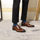 FELIX CHU Classic Wingtip Medaillon Brogue Oxford Herren Abendschuhe Echtes Leder Schwarz Braun Schnürschuhe für Herren