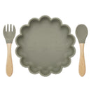 2020 New Arrivals Wholesales Manufacturer Nordic Portable Silicone Non-slip Flower Shape Bowl placemate Edible Baby Shower Gift