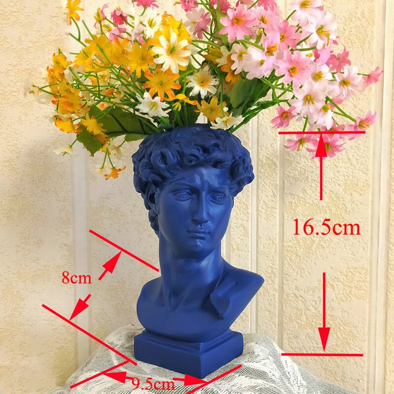 Resin Vase Home Decoration Makeup Brush Storage Box Pen Holder European Style Decoration Head Sculpture Model Wedding