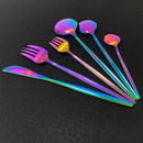 36Pcs/Set Red Gold Cutlery Set Stainless Steel Dinnerware Set Knife Fork Coffee Spoon Tableware Set Kitchen Dinner Tableware Set