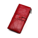 High Quality Cow Leather RFID Wallet Women Hasp Zipper Walets Genuine Leather Female Purse Long Womens Wallets Ladies Clutch