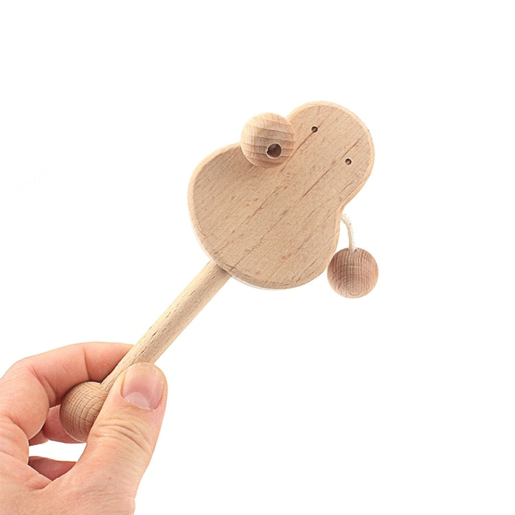 Montessori Neugeborenes Spielzeug Holzobjekt passende Übung Hand gegriffenes Spielzeug Eierbecher Würfel Box Baby Bett Glocke Rassel Stimmgeschenk