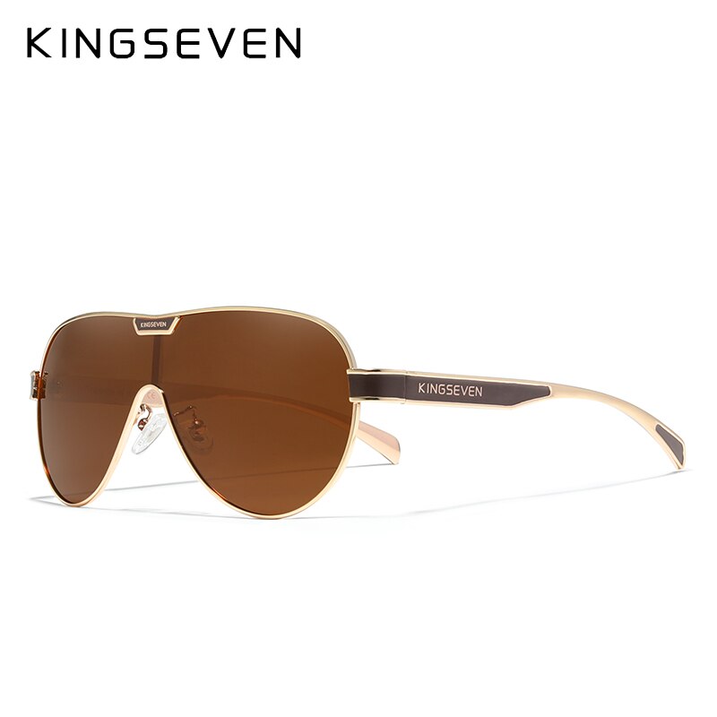 KINGSEVEN Neue übergroße Sonnenbrille Männer und Frauen polarisierte Spiegelglasbrille UV-Schutz Herrenbrille Edelstahl N7762