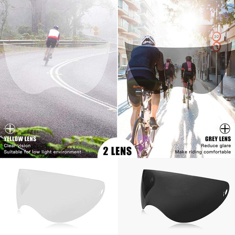 QUESHARK, casco de ciclismo ultraligero para hombres y mujeres, bicicleta de montaña, bicicleta de carretera, motocicleta, lente transparente extraíble, tapa segura QE116