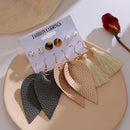 2020 Vintage Frauen Tropfen Ohrringe Set Böhmen Acryl Quaste Perle Legierung Lange Anhänger Ohrringe Geometrische Schmuck Party Geschenk