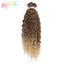 Magia Sintética 6 UNIDS 24 26 28 pulgadas Paquetes de Cabello Rizado Ombre Color Rubio Extensiones de Cabello Rizado Accesorios Para el Cabello Rizado