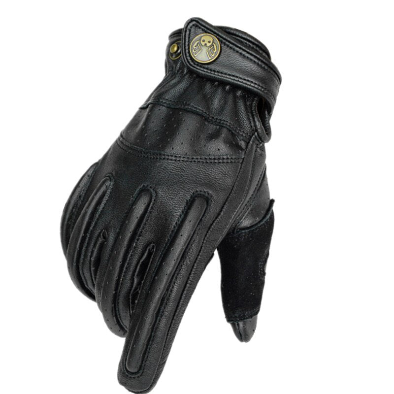 Guantes de moto de cuero con envío gratis, guantes de moto de pantalla táctil seguros y cómodos para hombres, guantes de Moto para montar en carretera al aire libre