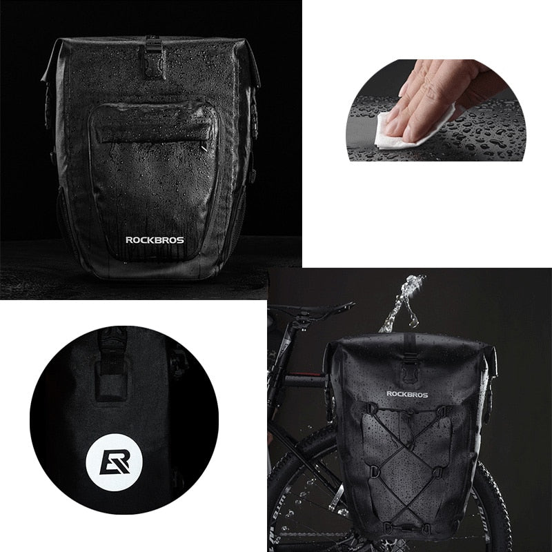 Bolsa de bicicleta impermeable ROCKBROS 27L, bolsa de viaje para ciclismo, cesta, estante trasero para bicicleta, asiento trasero, bolsas para maletero, alforja, accesorios para bicicleta MTB