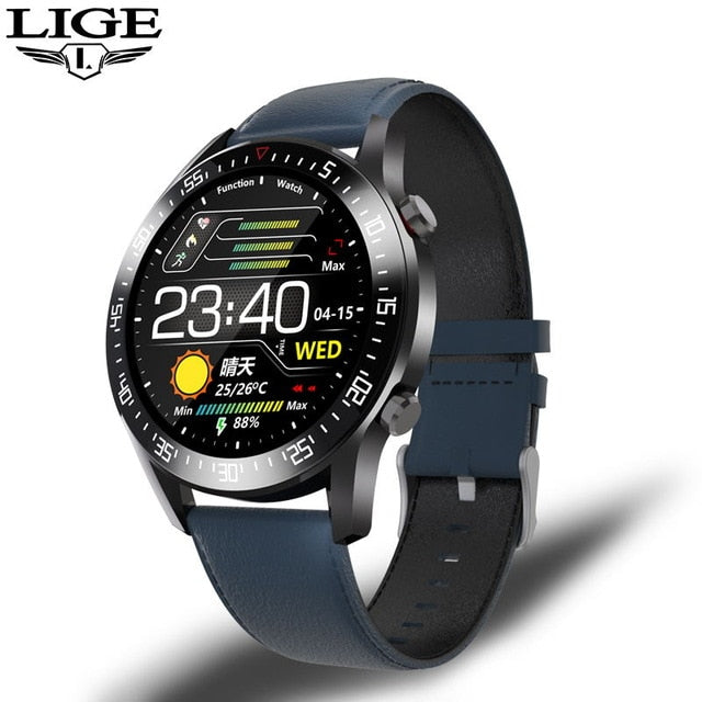 LIGE 2021 nuevo reloj Digital de banda de acero para hombre, relojes deportivos, reloj de pulsera electrónico LED para hombre, reloj impermeable con Bluetooth, hora