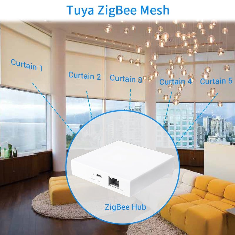 Tuya Smart Life ZigBee 3.0 Vorhangschalter und Fernbedienung für Rollladen Google Home Alexa Voice Control Automation MQTT