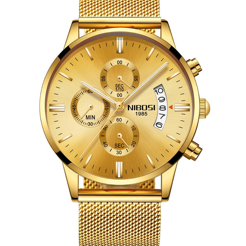 Reloj NIBOSI 2309, reloj de pulsera de cuarzo para hombre, reloj de negocios de marca de lujo, relojes de pulsera deportivos impermeables para hombre, reloj Masculino