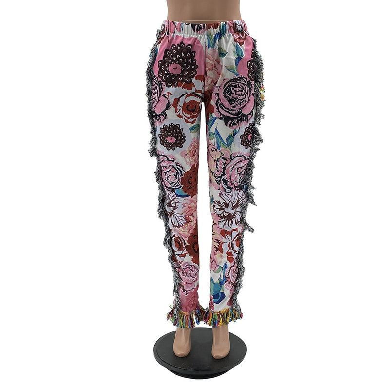 Borla Patchwork rayas estampado Jogger pantalón mujer Rave Festival ropa 2021 verano Casual alta cintura ceñido al cuerpo activo pantalones de chándal