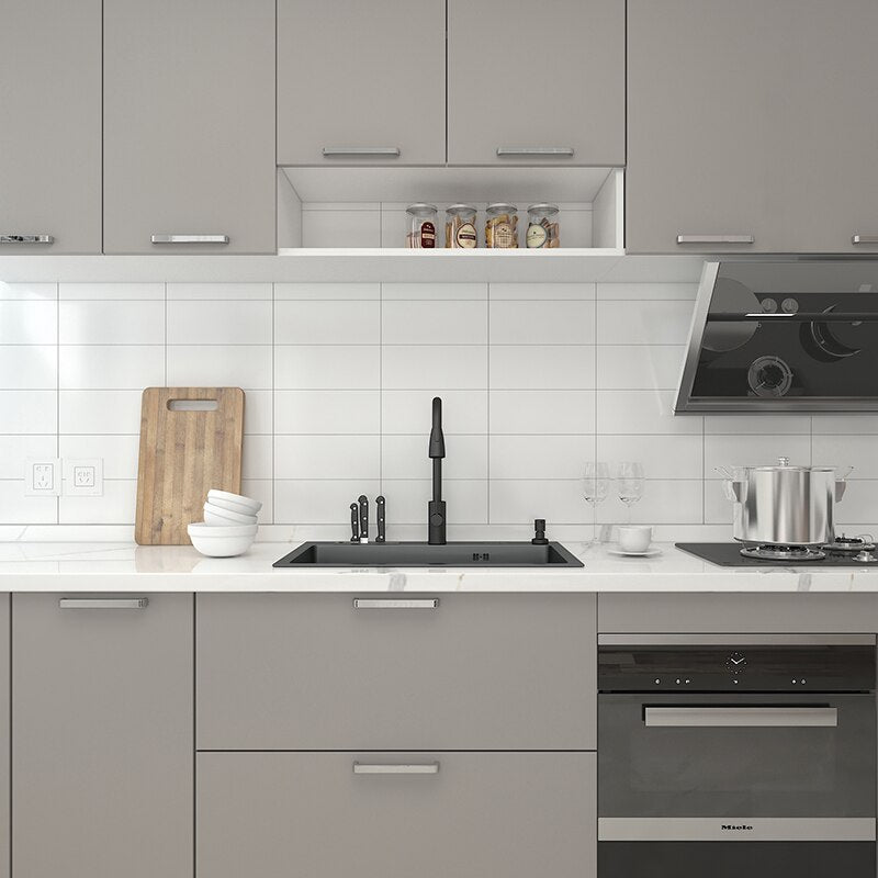 Topmount-Küchenspüle aus Edelstahl 304 mit Messerhalter, Multifunktions-Einzelschüssel, dunkelgraues Waschbecken für Küchenarmatur