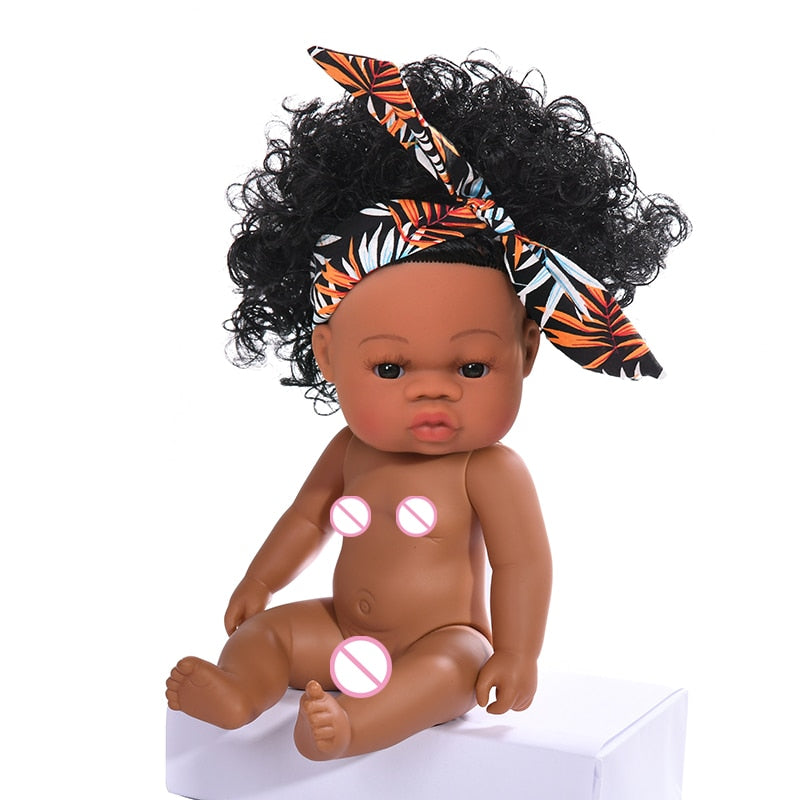 JINGXIN Summer Reborn Baby Doll Chica negra africana Muñecas realistas Juguetes para bebés para niños Niñas Niños Bebés Body Play Muñecas de vinilo