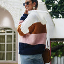 Lossky Frauen Hoodies Sweatshirt Gestreift Patchwork Damen Langarm Pullover Plüsch Top Herbst Winter Weibliche Warme Kleidung 2022