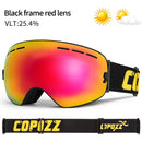 COPOZZ Marke Professionelle Skibrille Doppelschichten Objektiv Anti-Fog UV400 Große Skibrille Skifahren Snowboard Männer Frauen Schneebrille