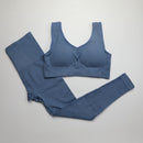 2-teiliges Set für Frauen, nahtlos, Yoga-Set, Fitness-Kleidung, hohe Taille, Leggings + Sport-BH, Fitnessstudio, Trainingskleidung, Frau, Jogging, Sportbekleidung