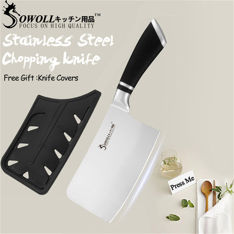 SOWOLL Kitchen Knives Stainless Steel Knives Paring Utility Santoku Bread Slicing Chef Chopping Knife Cooking Accessory Tools