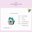 bamoer 925 Sterling Silver Happy Family Sweet House Metal Beads for Women Original 3mm Bracelet DIY Jewelry SCC1518