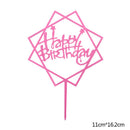 Happy Birthday Cake Topper Acryl Gold Silber Cake Flag Cupcake Topper für Jungen Mädchen Geburtstagsfeier Dekorationen Hochzeit Zubehör