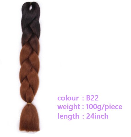 Black Star Hair Ombre Jumbo Braiding Hair Extensions 24 Inch Twist Braids Synthetic Hair Fiber for Twist Braiding for Women