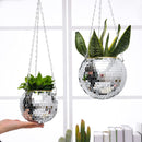 Retro Disco Ball Pflanzkorb Rund Spiegel Hängetopf Blumentopf Wand Pflanztopf Hangin Vase Desktop Dekoration Balkon Vase