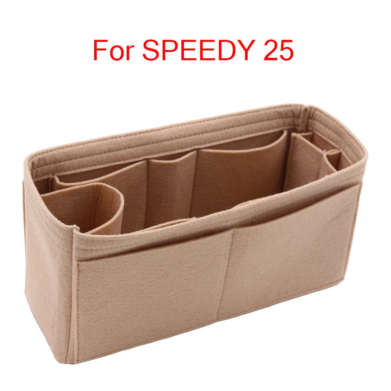 SPEEDY 25 30 35 Felt Cloth Insert Bag Organizer Makeup Handbag Organizer Travel Inner Purse Portable Cosmetic Bags Never Full