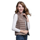 Herbst Ente Daunenweste Frauen Kurze Jacke Ärmellose Tragbare Puffer Weste Mantel Weiblich 2021 Neue Winter Student Weste