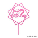 Happy Birthday Cake Topper Acryl Gold Silber Cake Flag Cupcake Topper für Jungen Mädchen Geburtstagsfeier Dekorationen Hochzeit Zubehör