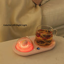 Warmer 3 Gear Coffee Mug Heating Coaster Smart Thermostatic Hot Plate Milk Tea Water Heating Pad with Aromatherapy Lamp For Home
