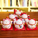 5 Zoll Maneki Neko Glückskatze Ornament Keramik Glückskatze Statue Home Dekoratives Geschenk Feng Shui winkendes Katzensparschwein