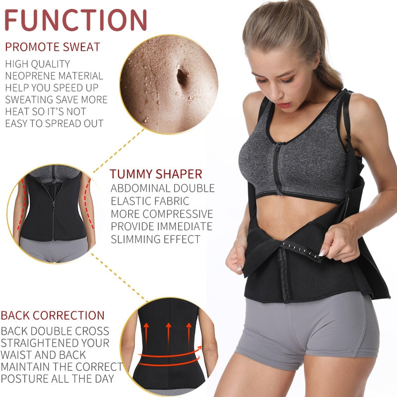 Körperformen Neopren Sauna Schweißweste Taillentrainer Abnehmen Trimmer Fitness Korsett Workout Thermo Modellierband Shapewear