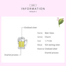 bamoer Beer Glass Charm fit Original Snake Bracelet 925 Sterling Silver Women Jewelry DIY Beads Enamel process Making SCC1671