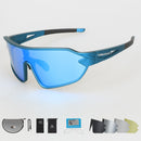 COMAXSUN Professionelle Polarisierte Fahrradbrille Fahrradbrille Outdoor Sport Fahrrad Sonnenbrille UV 400 Mit 5 Gläsern TR90 2 Style