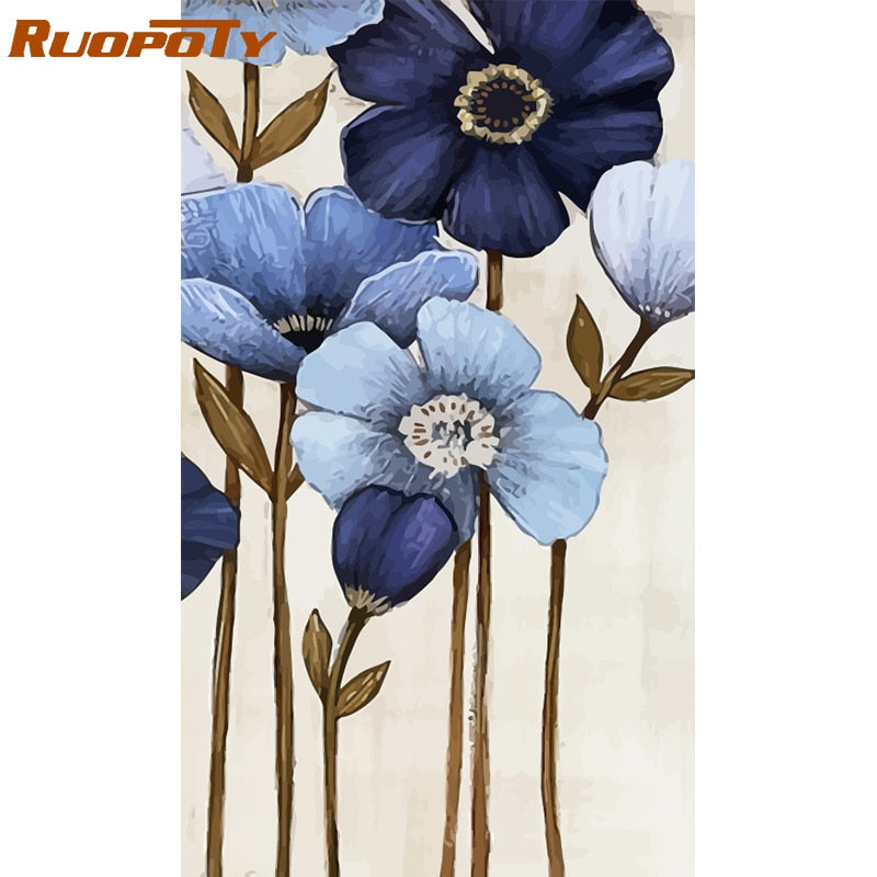 RUOPOTY frame flowers diy painting by numbers animals home wall art picture modern acrylic paint by numbers for unique giftift