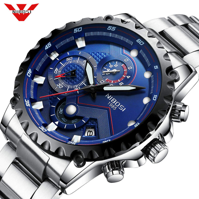 Reloj NIBOSI para hombre, relojes deportivos de esfera grande, reloj militar de moda para hombre, reloj de pulsera de cuarzo para hombre, reloj Masculino