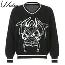 Weekeep Y2k ropa de calle con estampado elegante suéter de gran tamaño mujer Casual Otoño Invierno jersey de punto moda suelta jerseys de punto