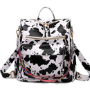 Retro Large Backpack Women PU Leather Rucksack Women&