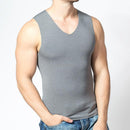 Herren Winter Thermounterwäsche Tops Body Ärmellose Weste Unsichtbarer Thermowärmer Große Taille 4XL