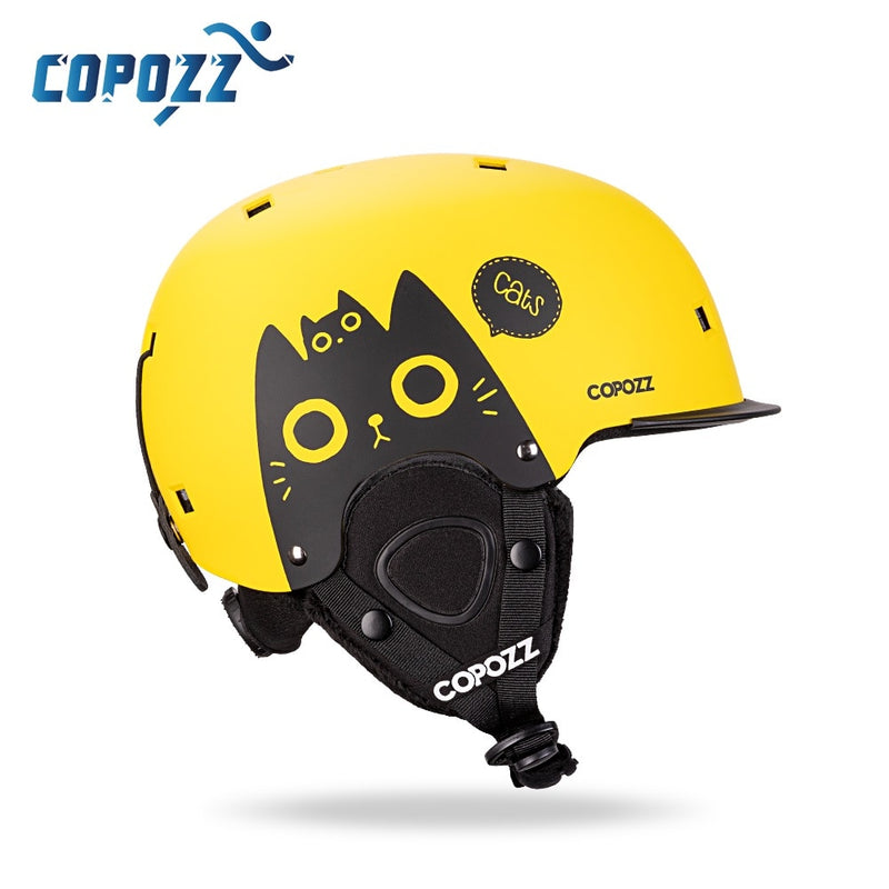 COPOZZ Cartoon Kinder Kinder Skihelm Integral geformter Outdoor-Sportschutz Snowboardhelm Damen Skiausrüstung